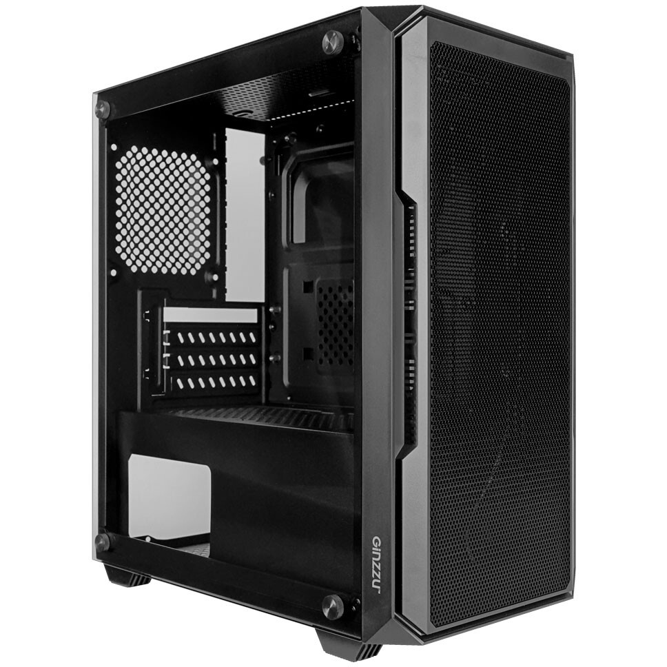Корпус Ginzzu CL630 mATX FAN 4*12FRGB  передняя панель Сетка