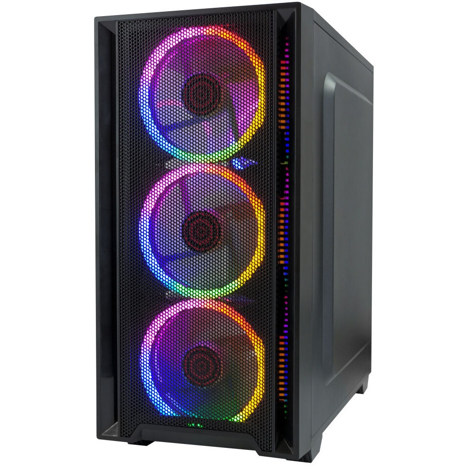 Корпус Ginzzu CL630 mATX FAN 4*12FRGB  передняя панель Сетка