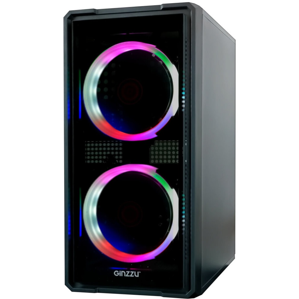 Корпус Ginzzu CL630 mATX FAN 4*12FRGB  передняя панель Сетка