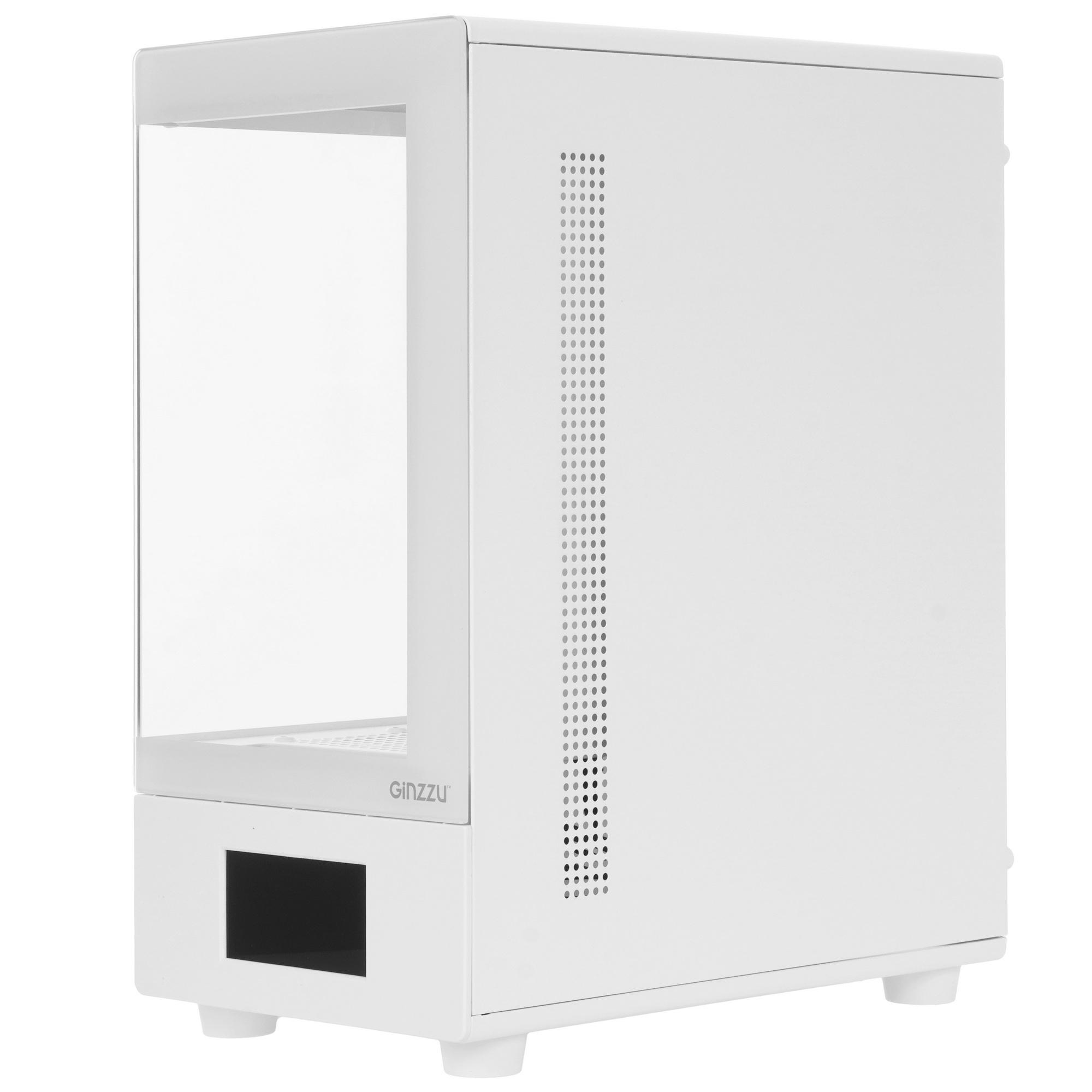 Корпус Ginzzu RX450D mATX жк. дисплей (Белый)