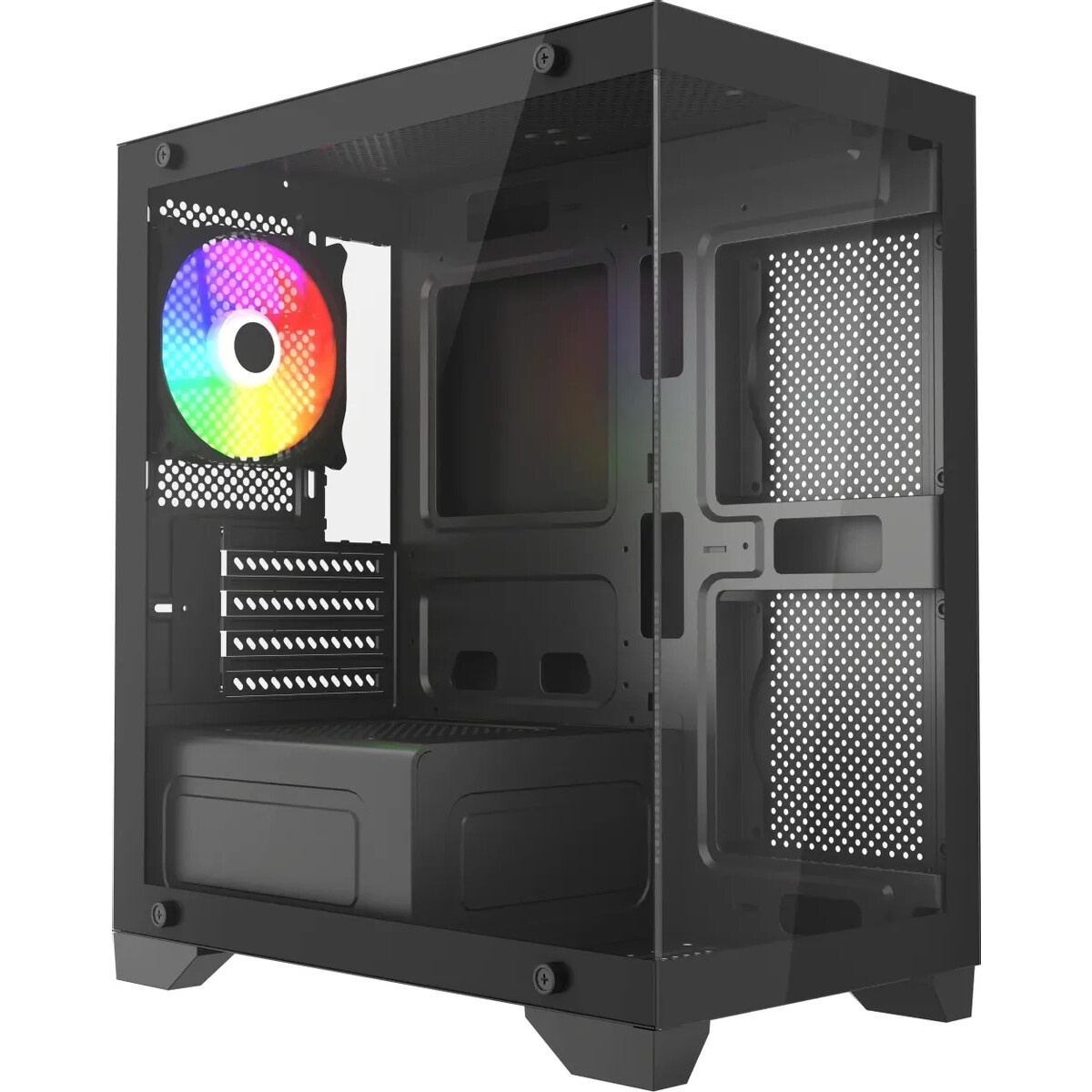Корпус Accord ACC-UE2B TG OFFICE PRO черный без БП mATX 2xUSB2.0 1xUSB3.0 1xUSB3.1 audio