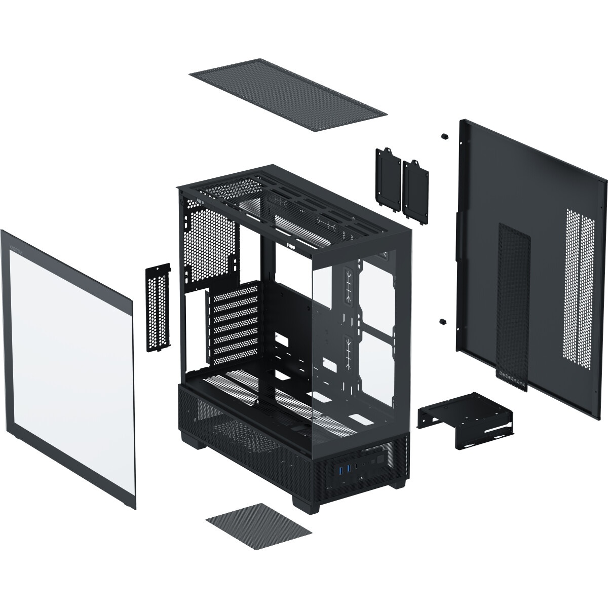 Корпус Accord ACC-EL1B TG черный без БП ATX 2xUSB2.0 1xUSB3.1 audio
