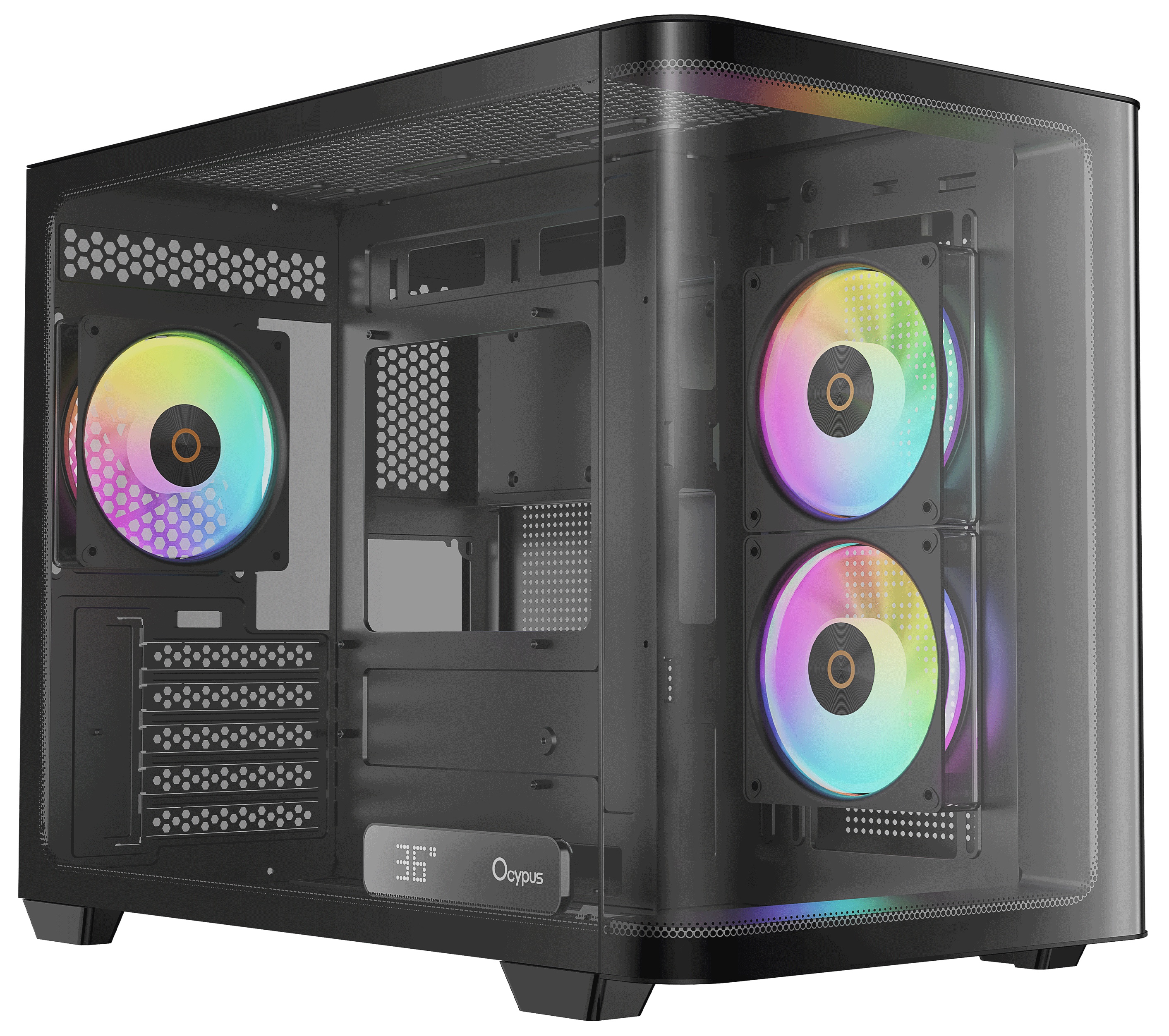 Корпус Ocypus Iota&nbsp;C50&nbsp;BK&nbsp;Curve&nbsp;ARGB&nbsp;Digital mATX без БП (Iota-C50-BKD300CD-GL)