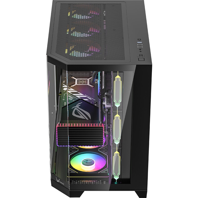 Компьютерный корпус Formula V Line Crystal Z6 Black, ATX, Left & Front & Bevel side Tempered Glass,