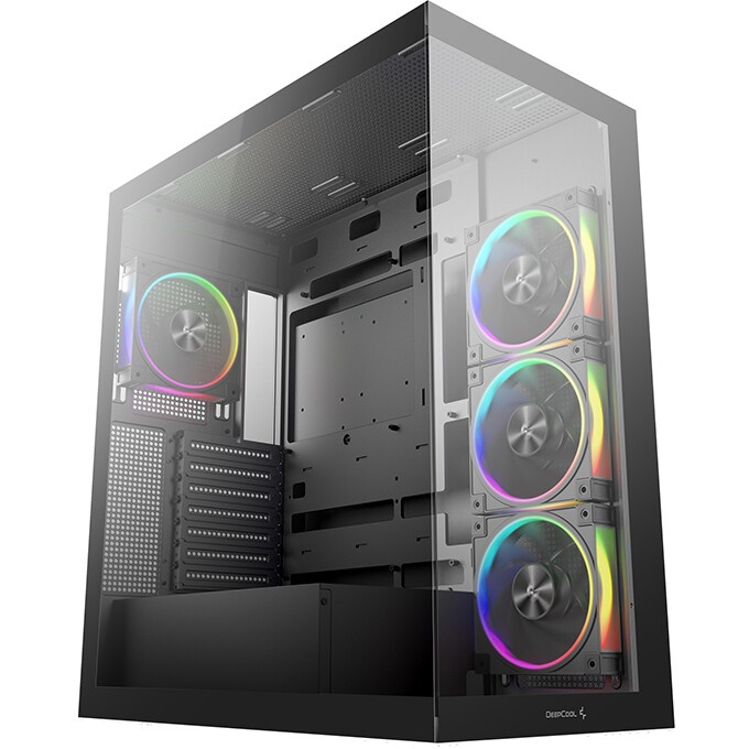Корпус для ПК Forza Forza FZ-G42B Seaview TG ATX Case, black, w/o psu, Curved Tempered glass front p