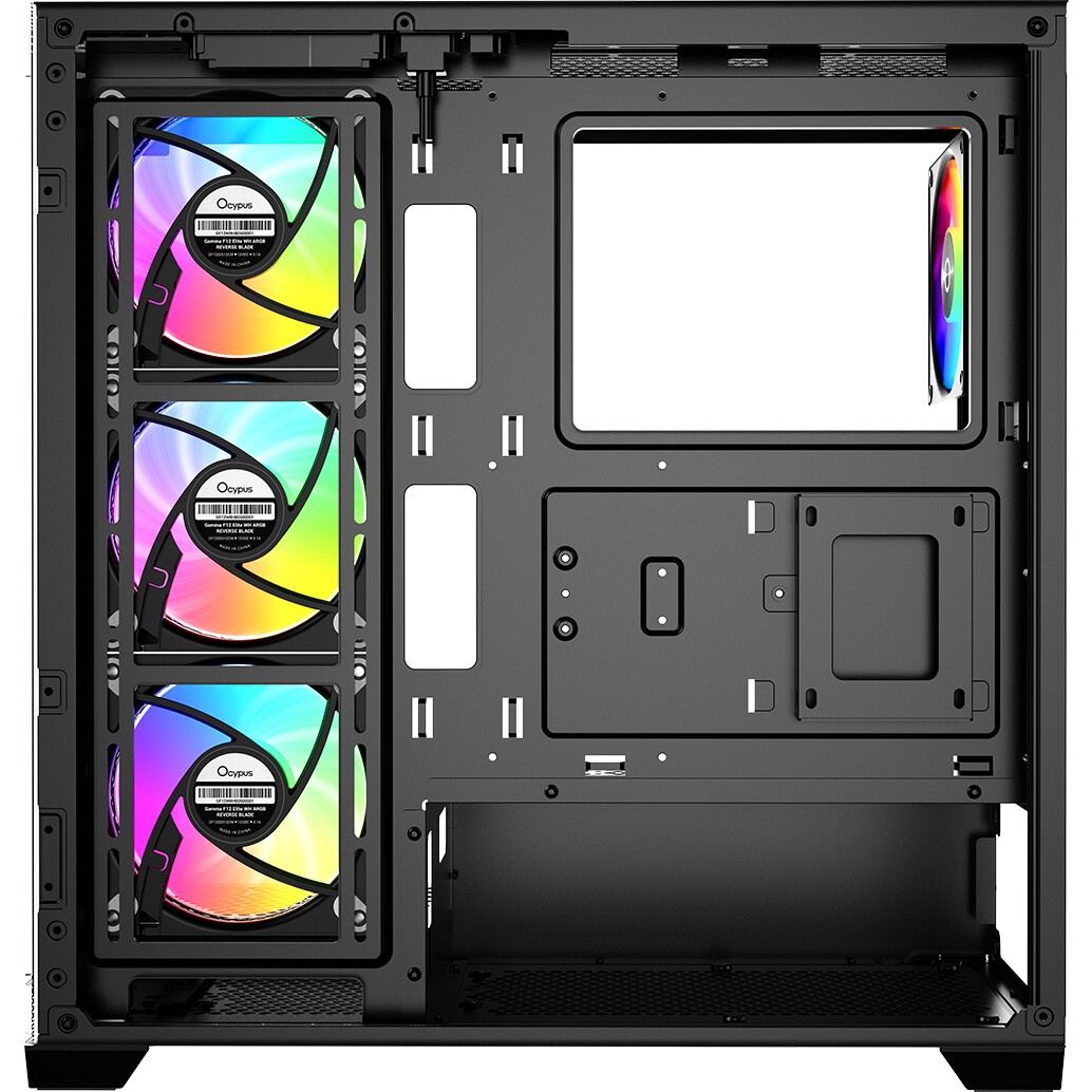 Корпус для ПК Forza Forza FZ-G42B Seaview TG ATX Case, black, w/o psu, Curved Tempered glass front p