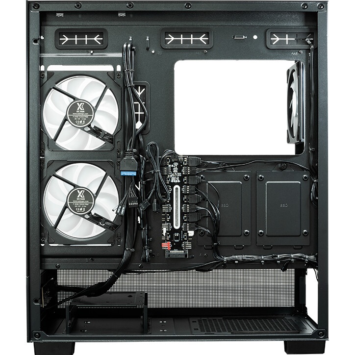 Корпус для ПК Forza Forza FZ-G42B Seaview TG ATX Case, black, w/o psu, Curved Tempered glass front p