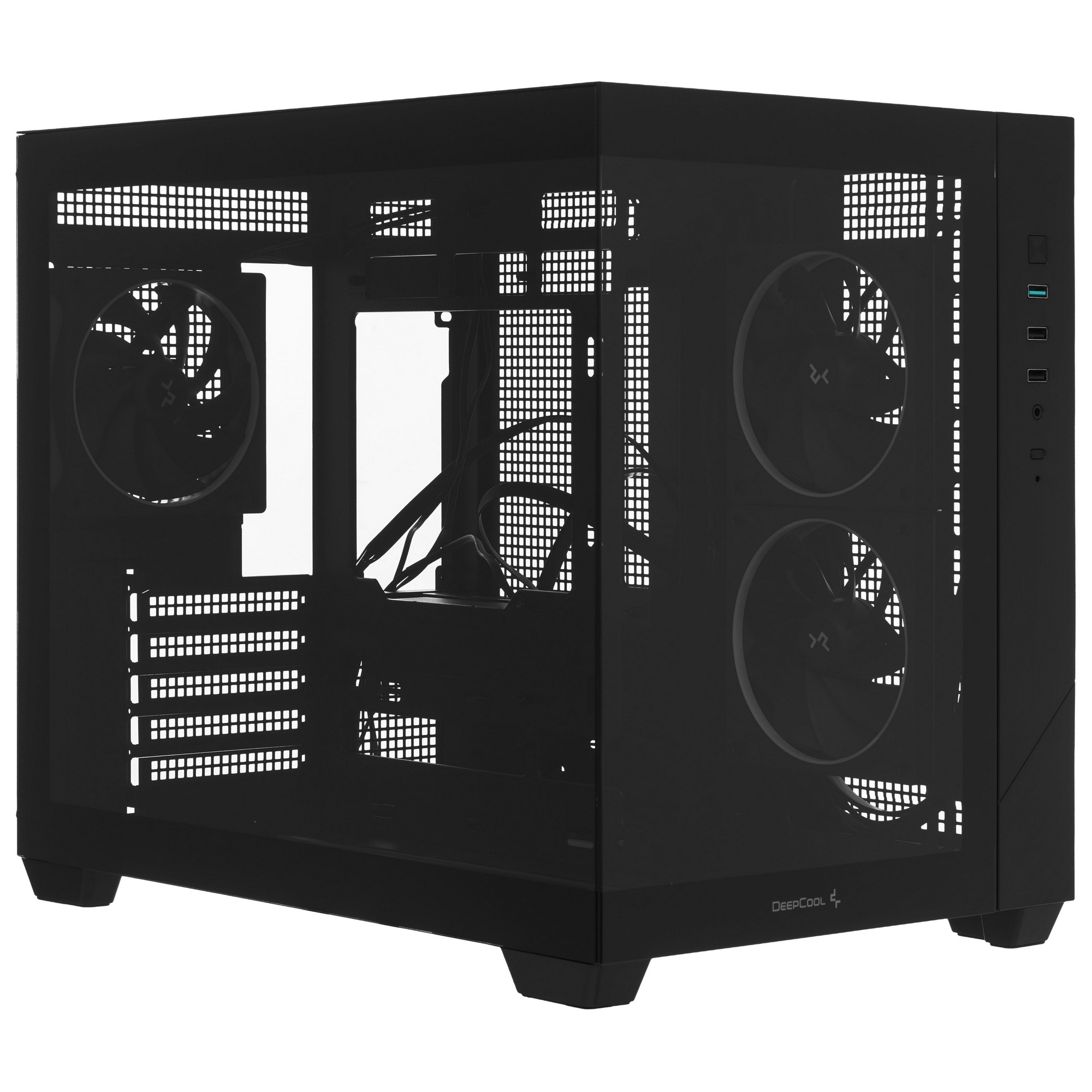Компьютерный корпус Deepcool CG330 3F без БП, боковое окно (панорама), 3x120mm ARGB PWM вентилятора,