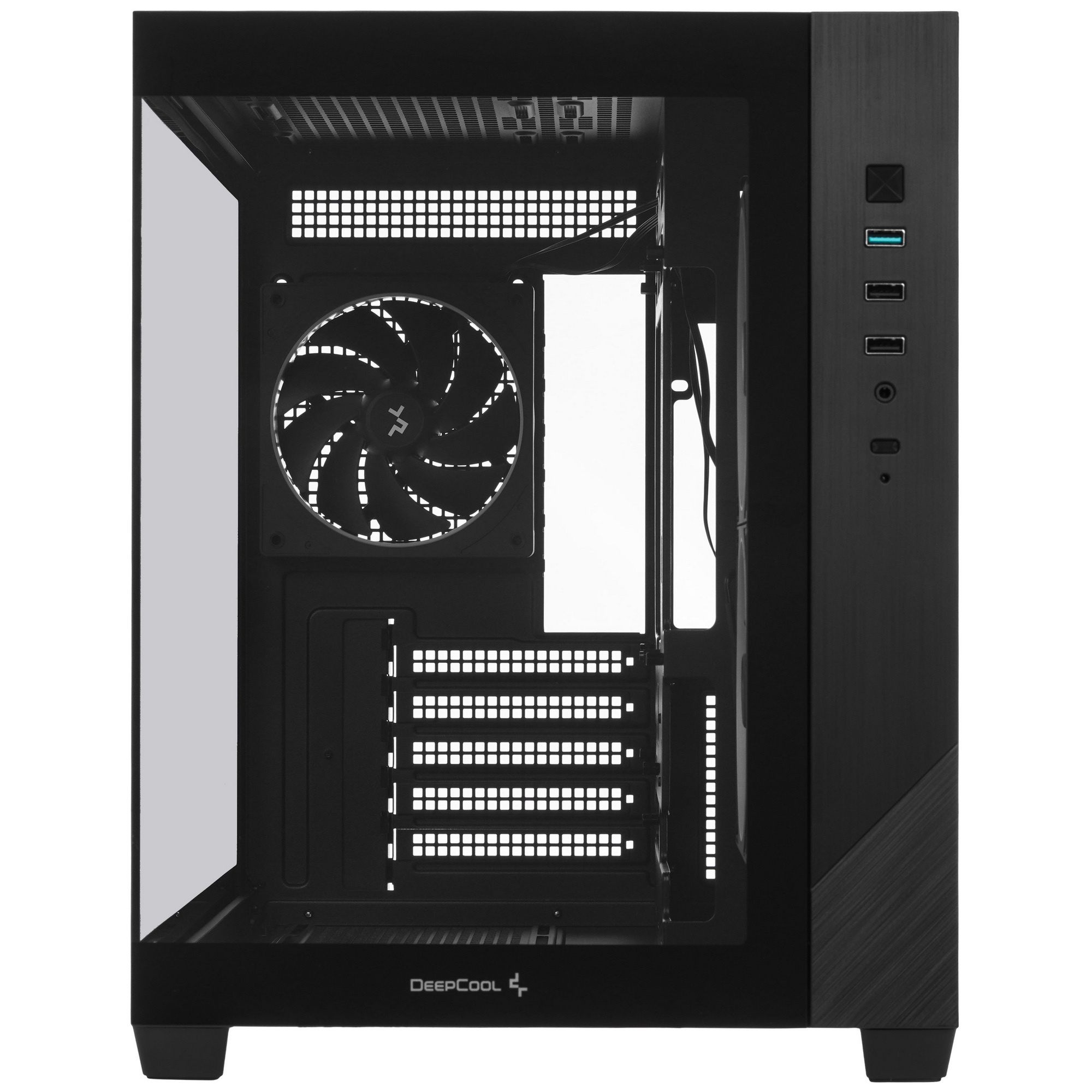 Компьютерный корпус Deepcool CG330 3F без БП, боковое окно (панорама), 3x120mm ARGB PWM вентилятора,