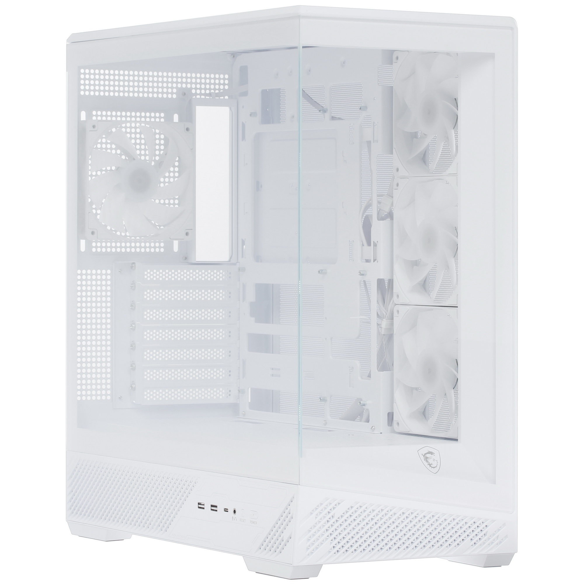 Корпус для ПК MSI MAG PANO 130R PZ White 2xUSB 3.2 Gen 1, 1xUSB 3.2 Gen2 Type-C, 3x120mm ARGB Revers