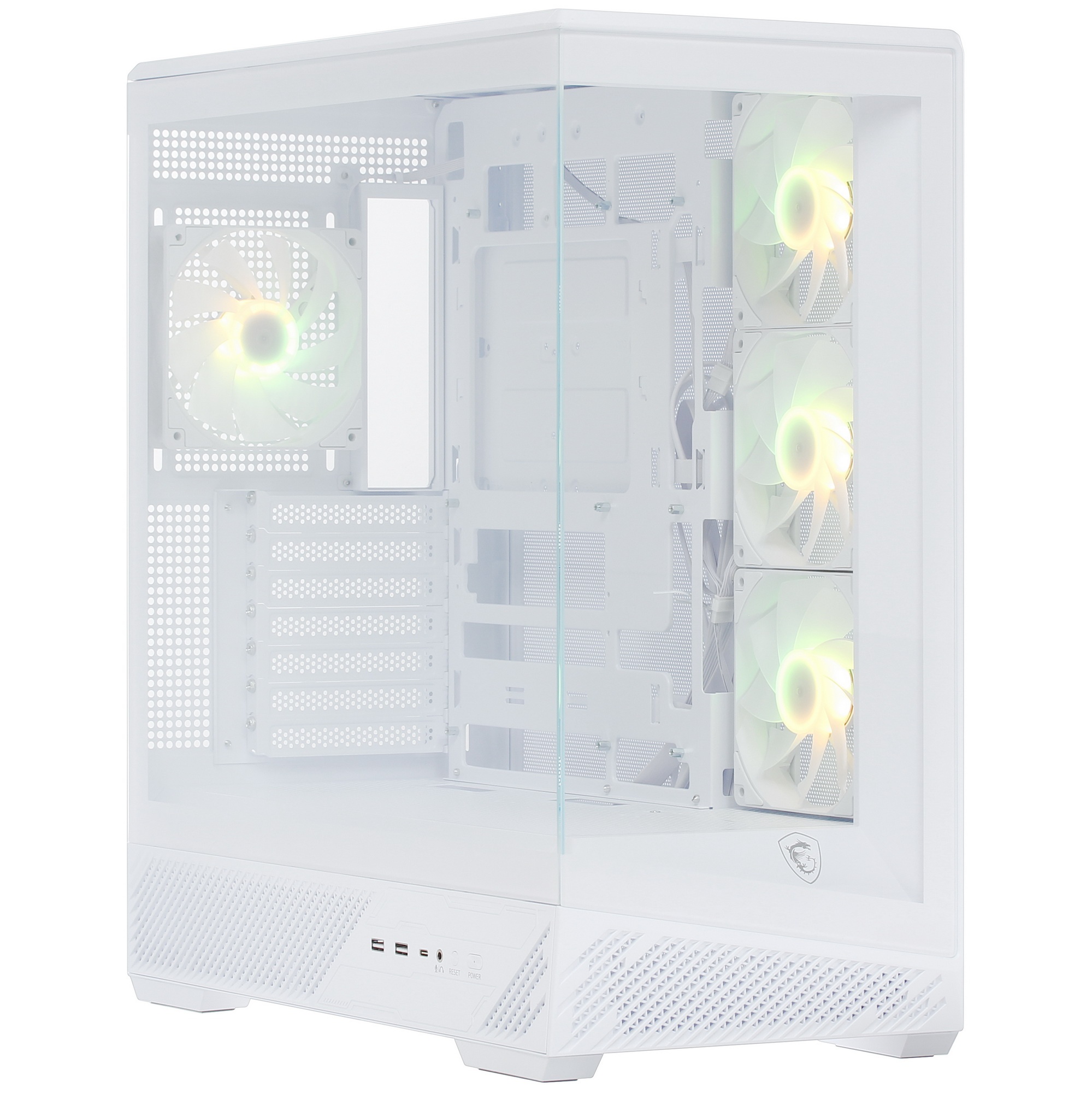 Корпус для ПК MSI MAG PANO 130R PZ White 2xUSB 3.2 Gen 1, 1xUSB 3.2 Gen2 Type-C, 3x120mm ARGB Revers
