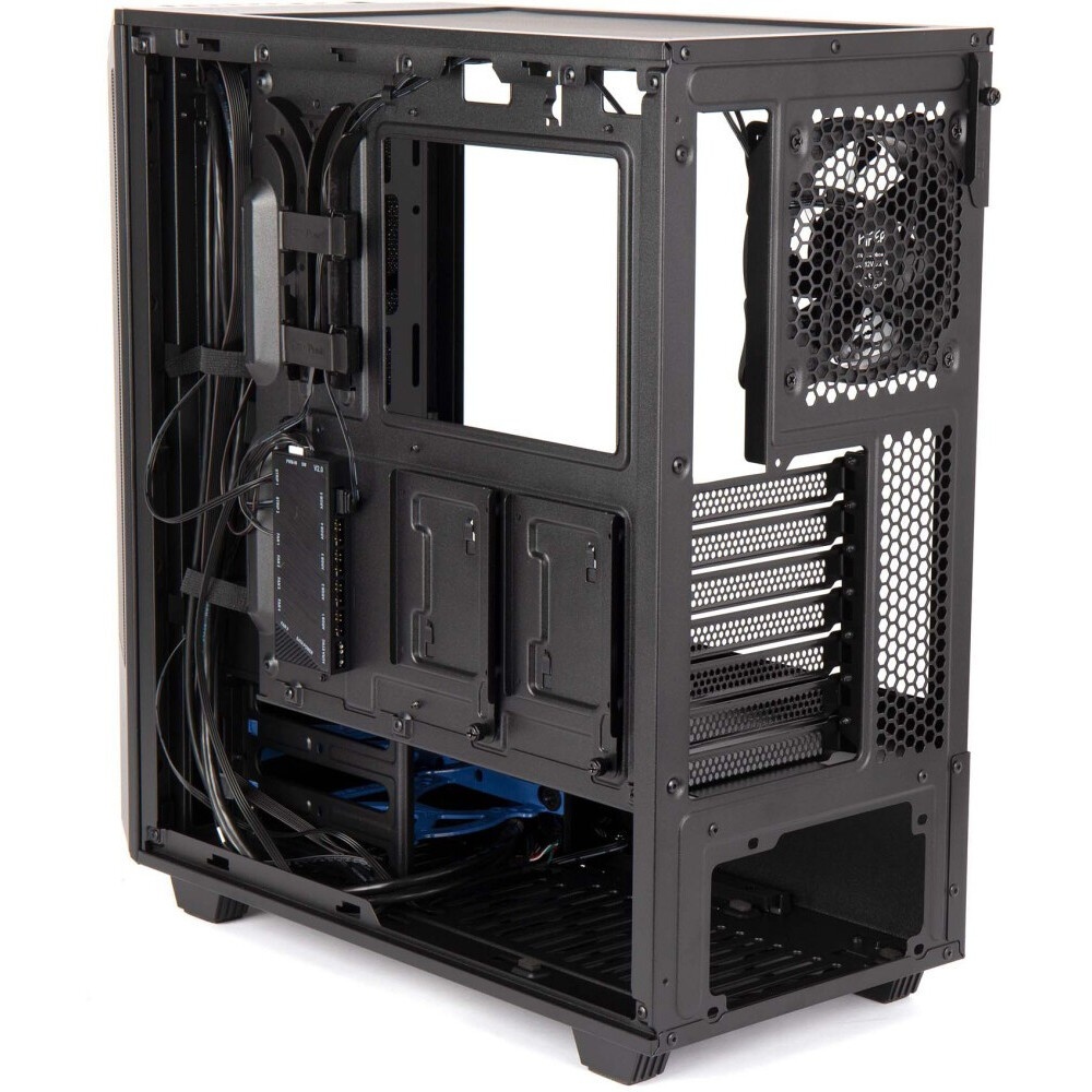 Компьютерный корпус Hiper PB81 черный без БП ATX 3x120mm 2xUSB2.0 2xUSB3.0 audio bott PSU