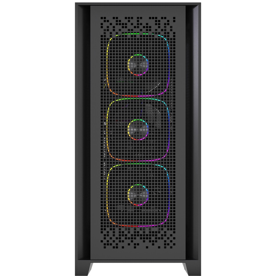 Компьютерный корпус Hiper PB81 черный без БП ATX 3x120mm 2xUSB2.0 2xUSB3.0 audio bott PSU