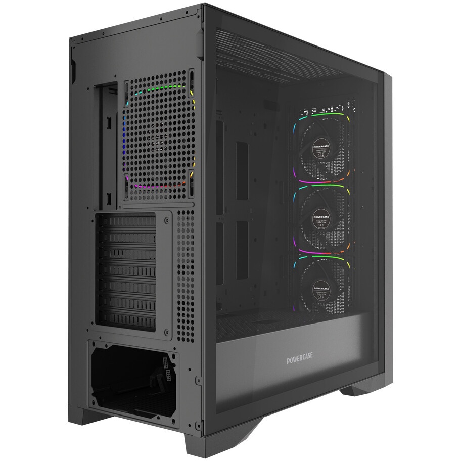Компьютерный корпус Hiper PB81 черный без БП ATX 3x120mm 2xUSB2.0 2xUSB3.0 audio bott PSU