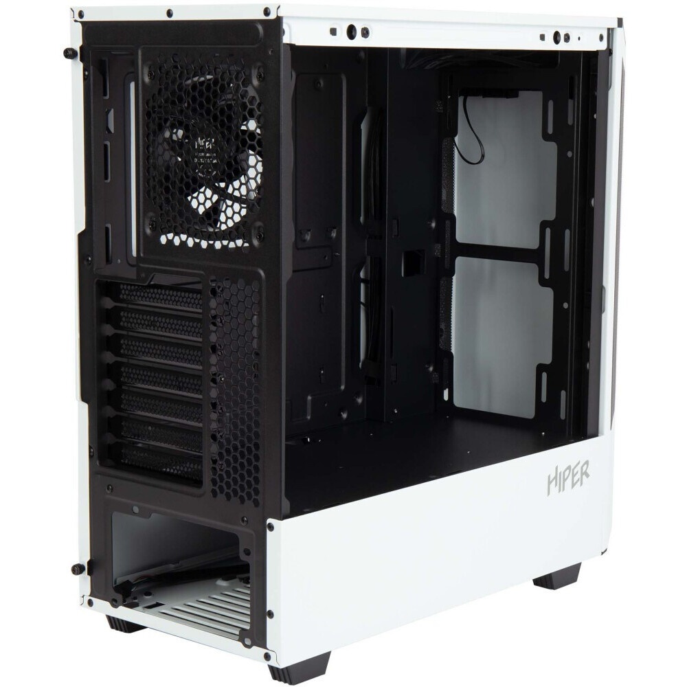 Компьютерный корпус Hiper PW81 белый без БП ATX 3x120mm 2xUSB2.0 2xUSB3.0 audio bott PSU