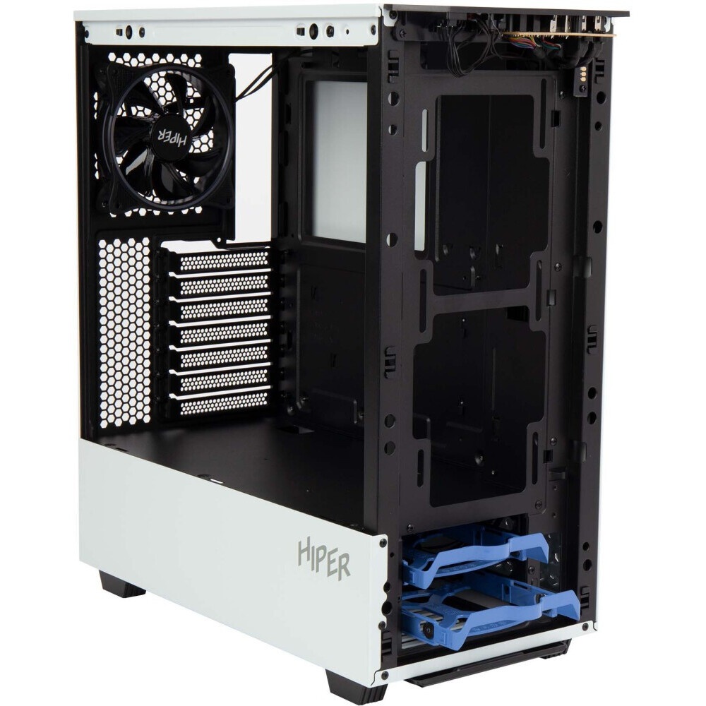 Компьютерный корпус Hiper PW81 белый без БП ATX 3x120mm 2xUSB2.0 2xUSB3.0 audio bott PSU