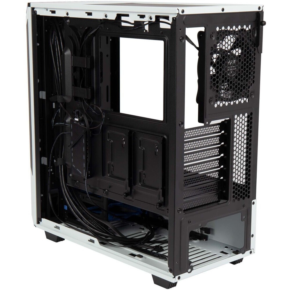 Компьютерный корпус Hiper PW81 белый без БП ATX 3x120mm 2xUSB2.0 2xUSB3.0 audio bott PSU