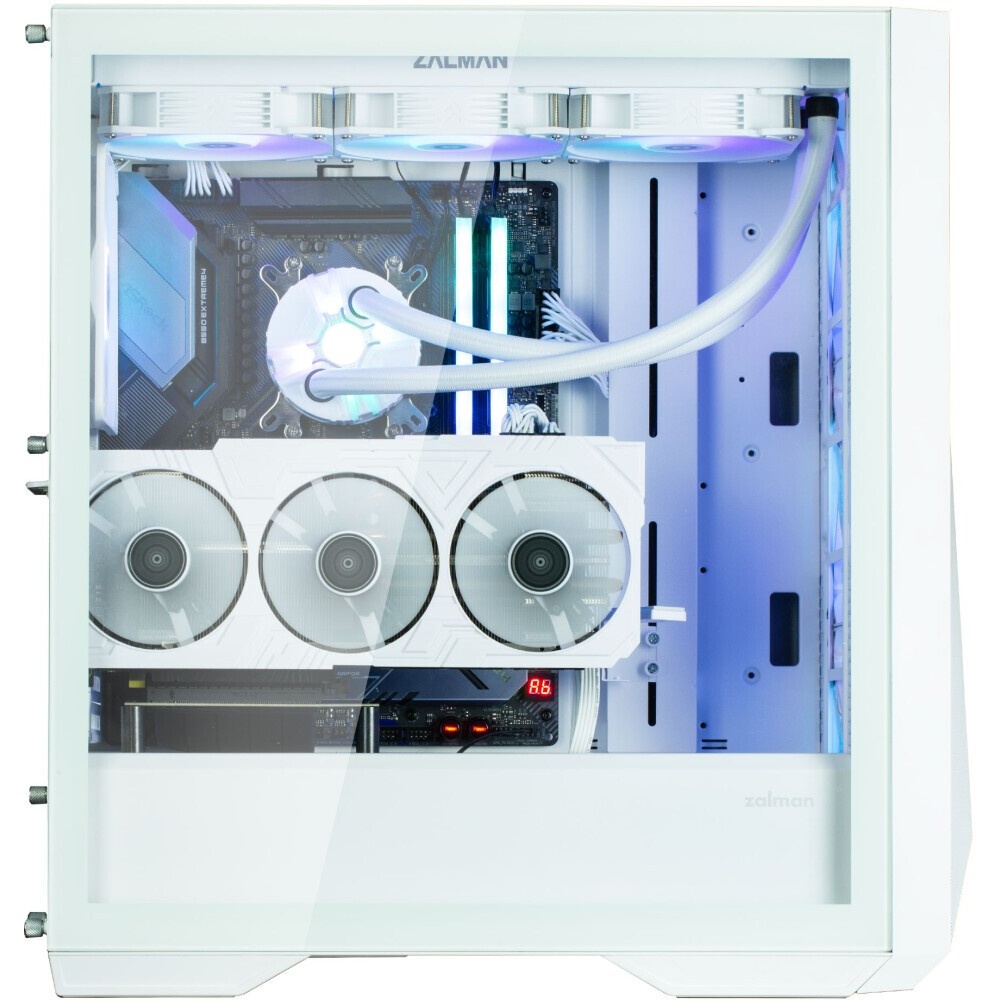 Компьютерный корпус Hiper PW81 белый без БП ATX 3x120mm 2xUSB2.0 2xUSB3.0 audio bott PSU