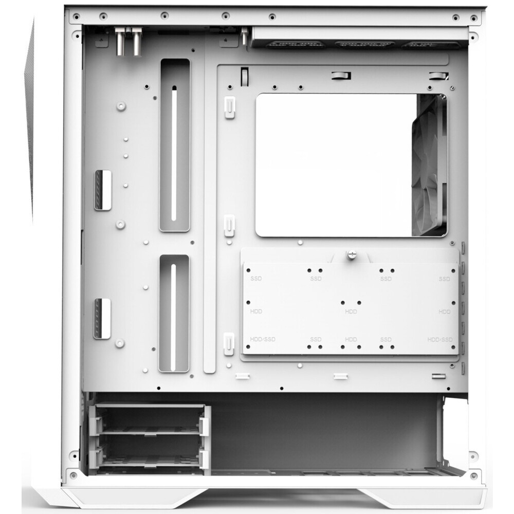 Компьютерный корпус Hiper PW81 белый без БП ATX 3x120mm 2xUSB2.0 2xUSB3.0 audio bott PSU