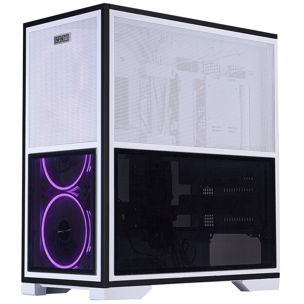 Компьютерный корпус Hiper PW81 белый без БП ATX 3x120mm 2xUSB2.0 2xUSB3.0 audio bott PSU
