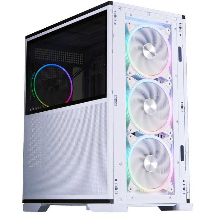 Компьютерный корпус Hiper PW81 белый без БП ATX 3x120mm 2xUSB2.0 2xUSB3.0 audio bott PSU