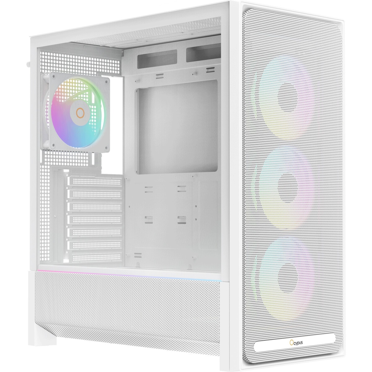 Компьютерный корпус Hiper PW81 белый без БП ATX 3x120mm 2xUSB2.0 2xUSB3.0 audio bott PSU