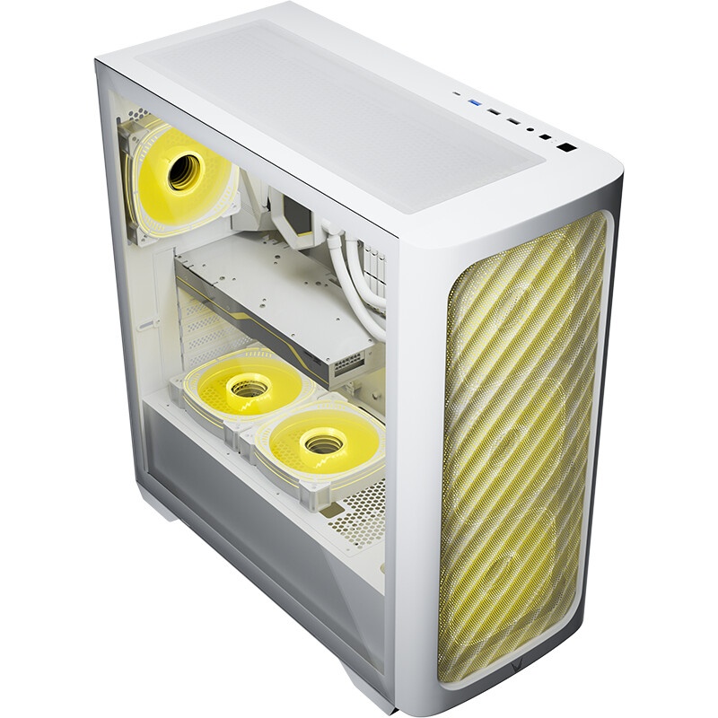 Компьютерный корпус Hiper PW81 белый без БП ATX 3x120mm 2xUSB2.0 2xUSB3.0 audio bott PSU
