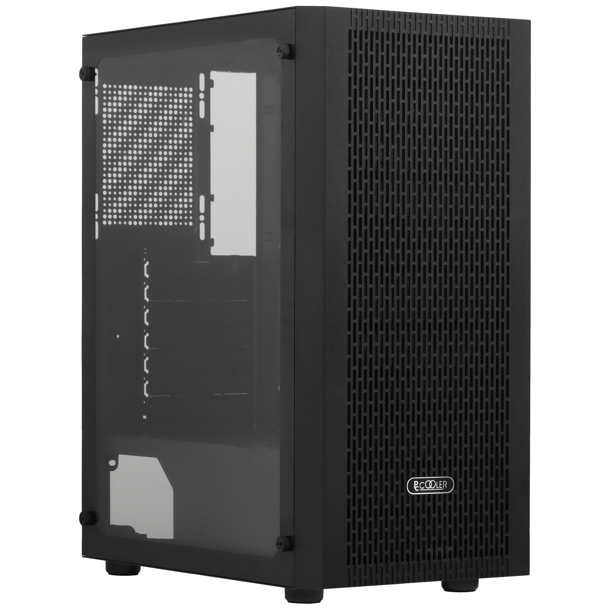 Корпус без блока питания PCCOOLER MA100 MESH BK, Mesh Mid Tower, Black, TG, 0.4 SPCC, 3x120mm ARGB A