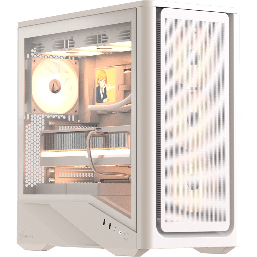 Компьютерный корпус Formula V Line Air Power G9 DUO PA White, ATX, TYPE-C*1, USB3.0*2, MESH/GLASS FR