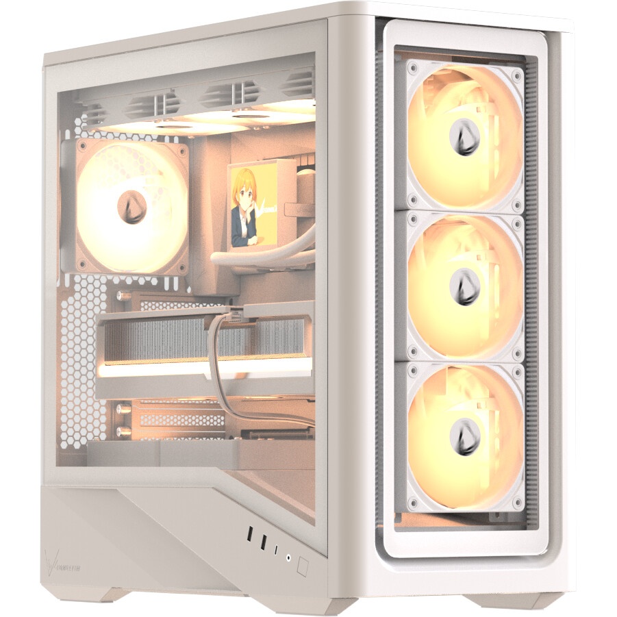 Компьютерный корпус Formula V Line Air Power G9 DUO PA White, ATX, TYPE-C*1, USB3.0*2, MESH/GLASS FR