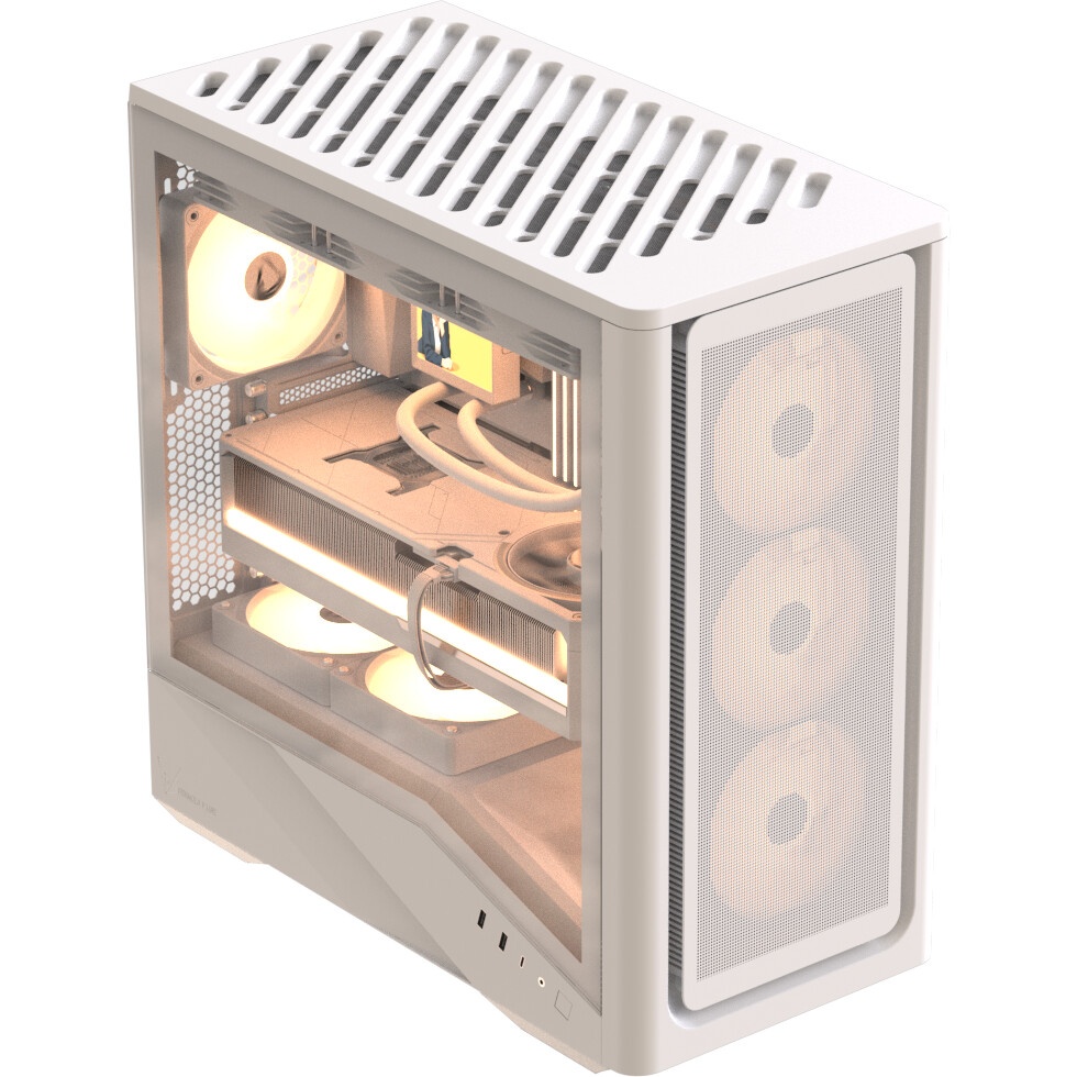 Компьютерный корпус Formula V Line Air Power G9 DUO PA White, ATX, TYPE-C*1, USB3.0*2, MESH/GLASS FR