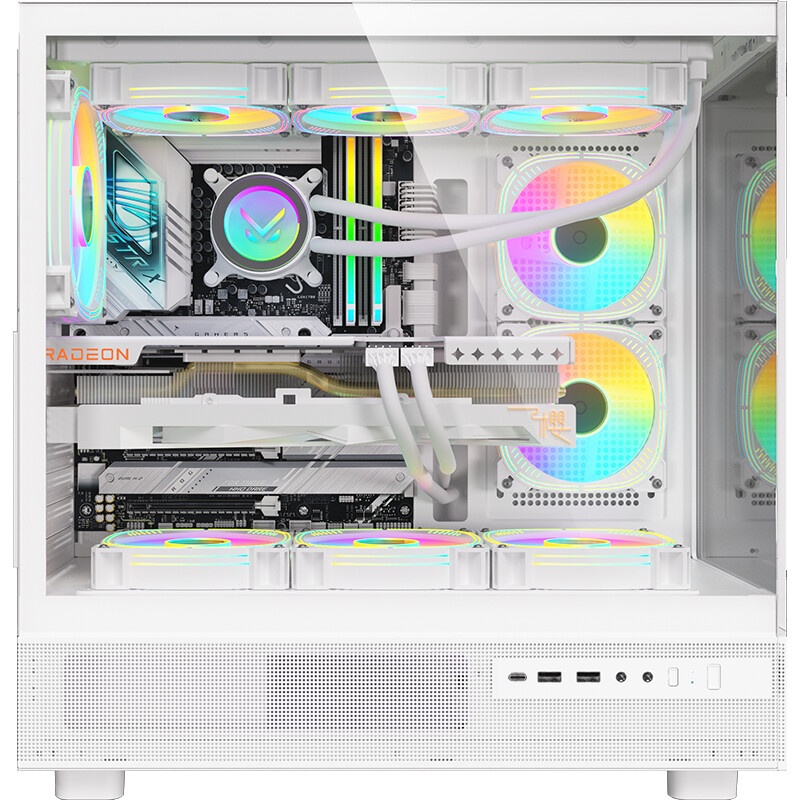 Компьютерный корпус Formula V Line Crystal U9 PA White, ATX, TYPE-C*1, USB3.0*2, Curved Glass, SIDE