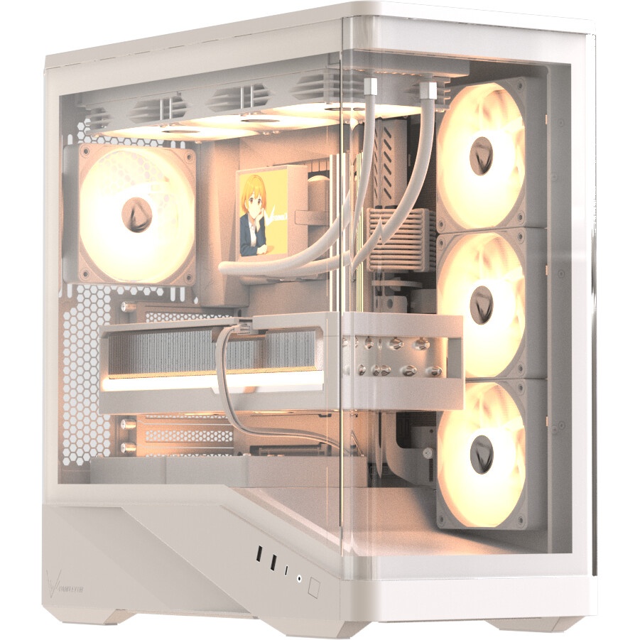 Компьютерный корпус Formula V Line Crystal U9 PA White, ATX, TYPE-C*1, USB3.0*2, Curved Glass, SIDE