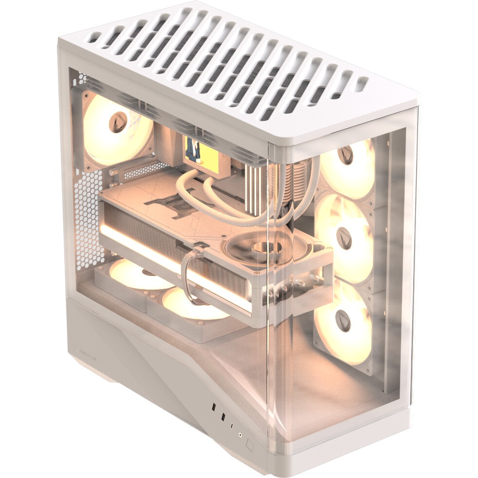 Компьютерный корпус Formula V Line Crystal U9 PA White, ATX, TYPE-C*1, USB3.0*2, Curved Glass, SIDE