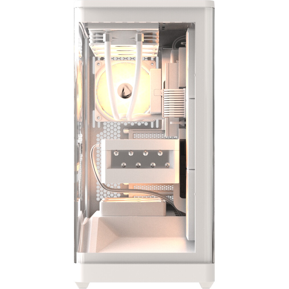 Компьютерный корпус Formula V Line Crystal U9 PA White, ATX, TYPE-C*1, USB3.0*2, Curved Glass, SIDE