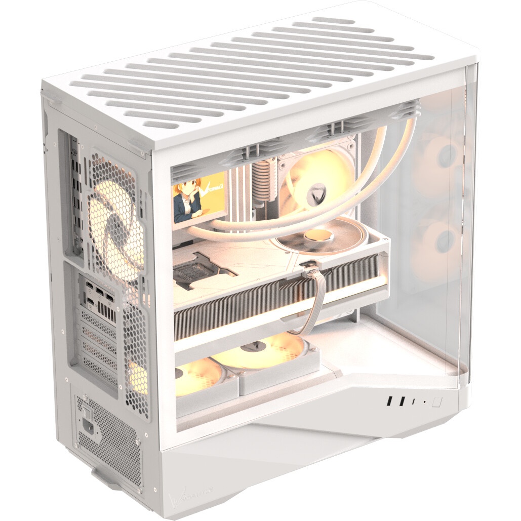 Компьютерный корпус Formula V Line Crystal U9 PA White, ATX, TYPE-C*1, USB3.0*2, Curved Glass, SIDE