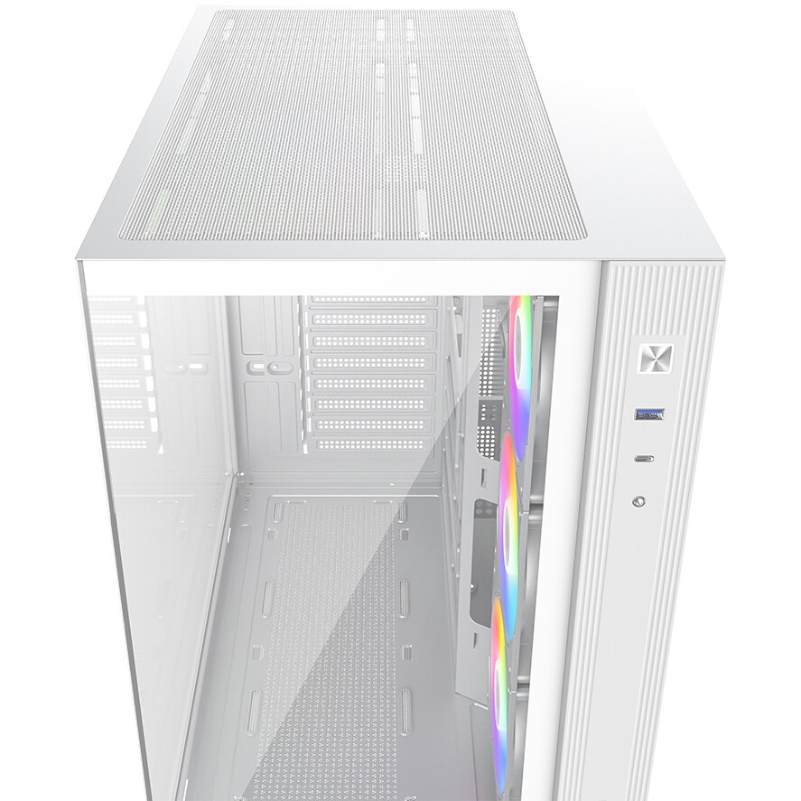 Компьютерный корпус Formula V Line Crystal U9 PA White, ATX, TYPE-C*1, USB3.0*2, Curved Glass, SIDE