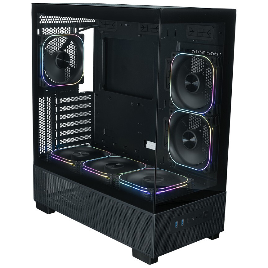 Компьютерный корпус Formula V Line Crystal U9 PA Black, ATX, TYPE-C*1, USB3.0*2, Curved Glass, SIDE