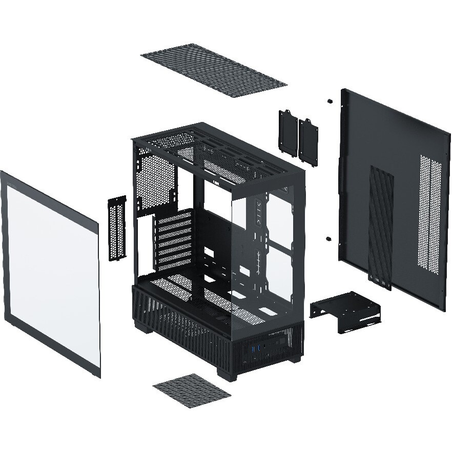 Компьютерный корпус Formula V Line Crystal U9 PA Black, ATX, TYPE-C*1, USB3.0*2, Curved Glass, SIDE
