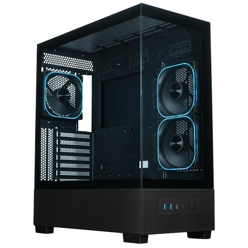 Компьютерный корпус Formula V Line Crystal U9 PA Black, ATX, TYPE-C*1, USB3.0*2, Curved Glass, SIDE