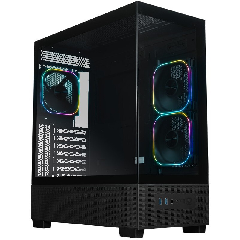 Компьютерный корпус Formula V Line Crystal U9 PA Black, ATX, TYPE-C*1, USB3.0*2, Curved Glass, SIDE