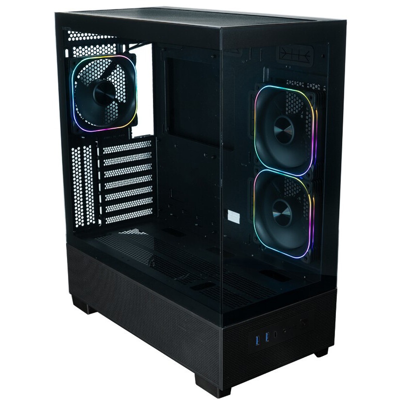 Компьютерный корпус Formula V Line Crystal U9 PA Black, ATX, TYPE-C*1, USB3.0*2, Curved Glass, SIDE
