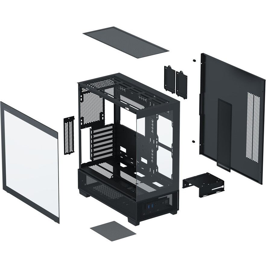 Компьютерный корпус Formula V Line Crystal U9 PA Black, ATX, TYPE-C*1, USB3.0*2, Curved Glass, SIDE