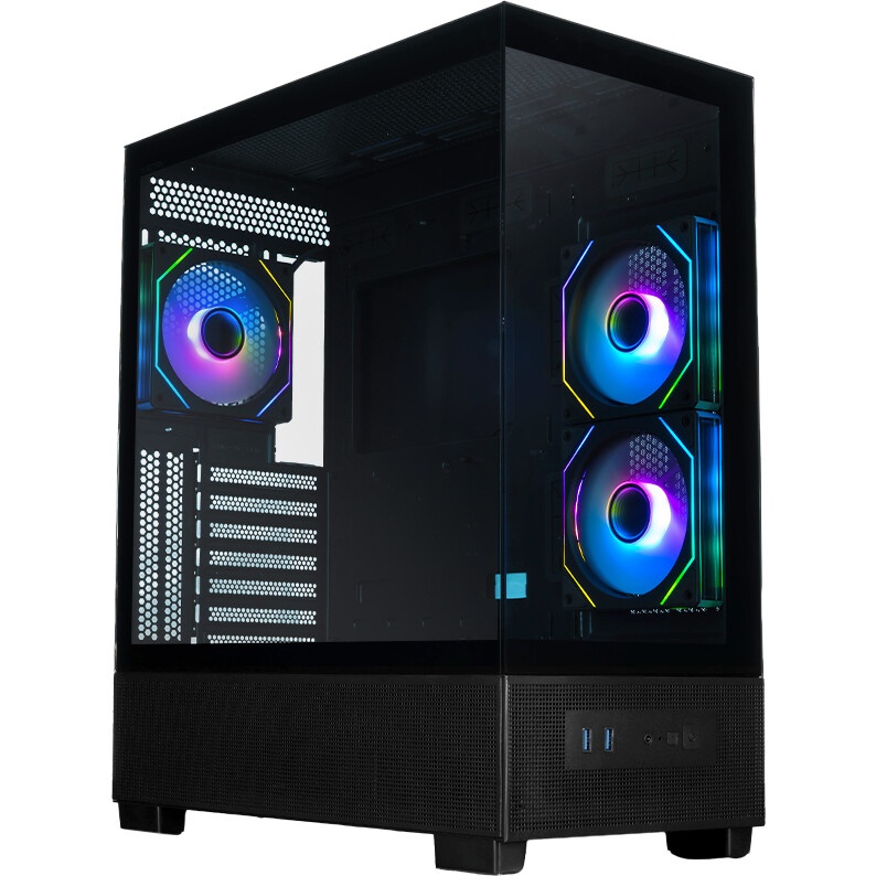 Компьютерный корпус Formula V Line Crystal U9 PA Black, ATX, TYPE-C*1, USB3.0*2, Curved Glass, SIDE