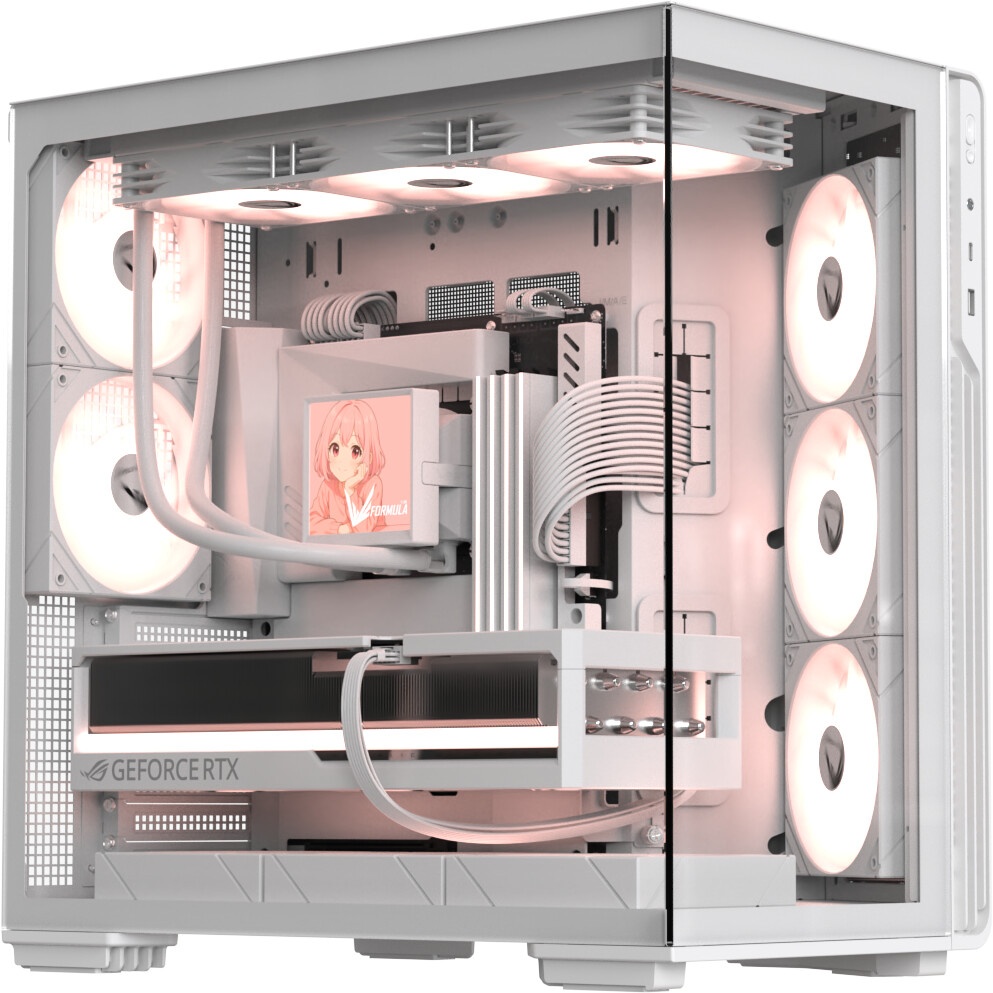 Компьютерный корпус Formula V Line Crystal Z7 PA White, ATX, TYPE-C*1, USB3.0*1, Front+Side Glass, S