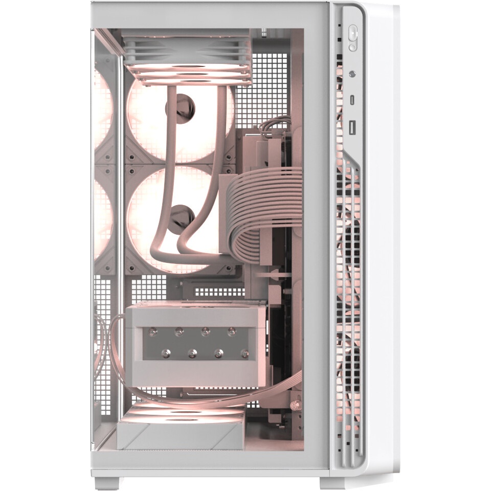 Компьютерный корпус Formula V Line Crystal Z7 PA White, ATX, TYPE-C*1, USB3.0*1, Front+Side Glass, S