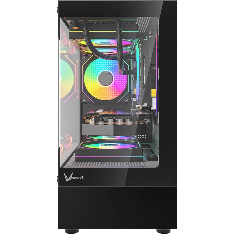 Корпус Formula Crystal Z1CM v2 черный без БП mATX 5x120mm 1xUSB3.0 audio bott PSU