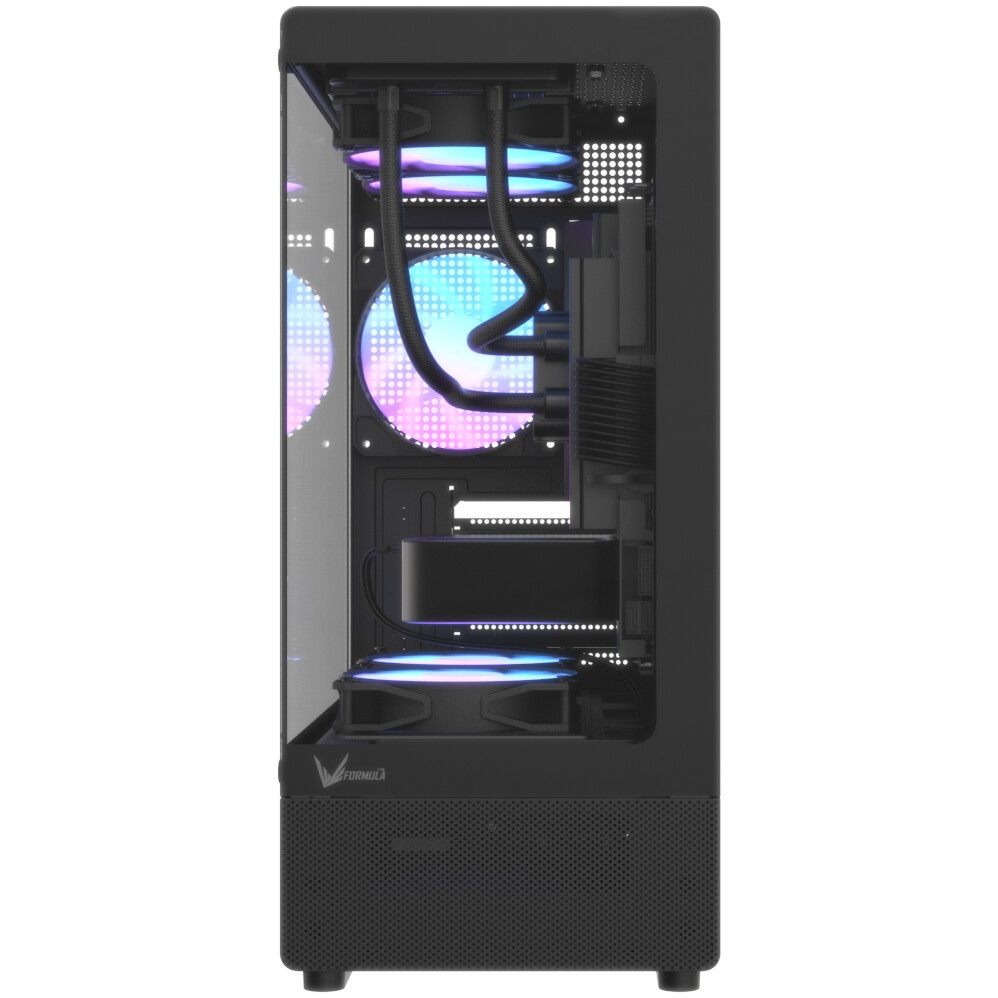 Корпус Formula Crystal Z1CM v2 черный без БП mATX 5x120mm 1xUSB3.0 audio bott PSU