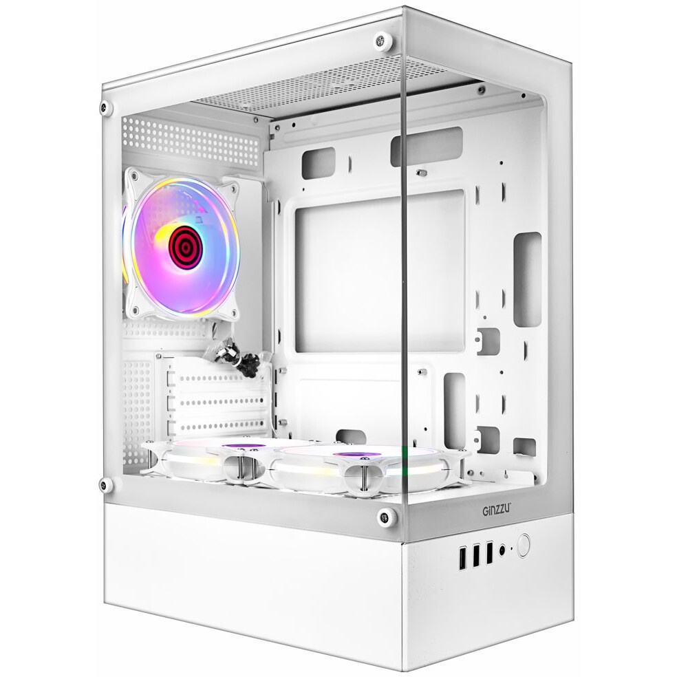 Корпус Formula Crystal Z1CM v2 белый без БП mATX 5x120mm 1xUSB3.0 audio bott PSU