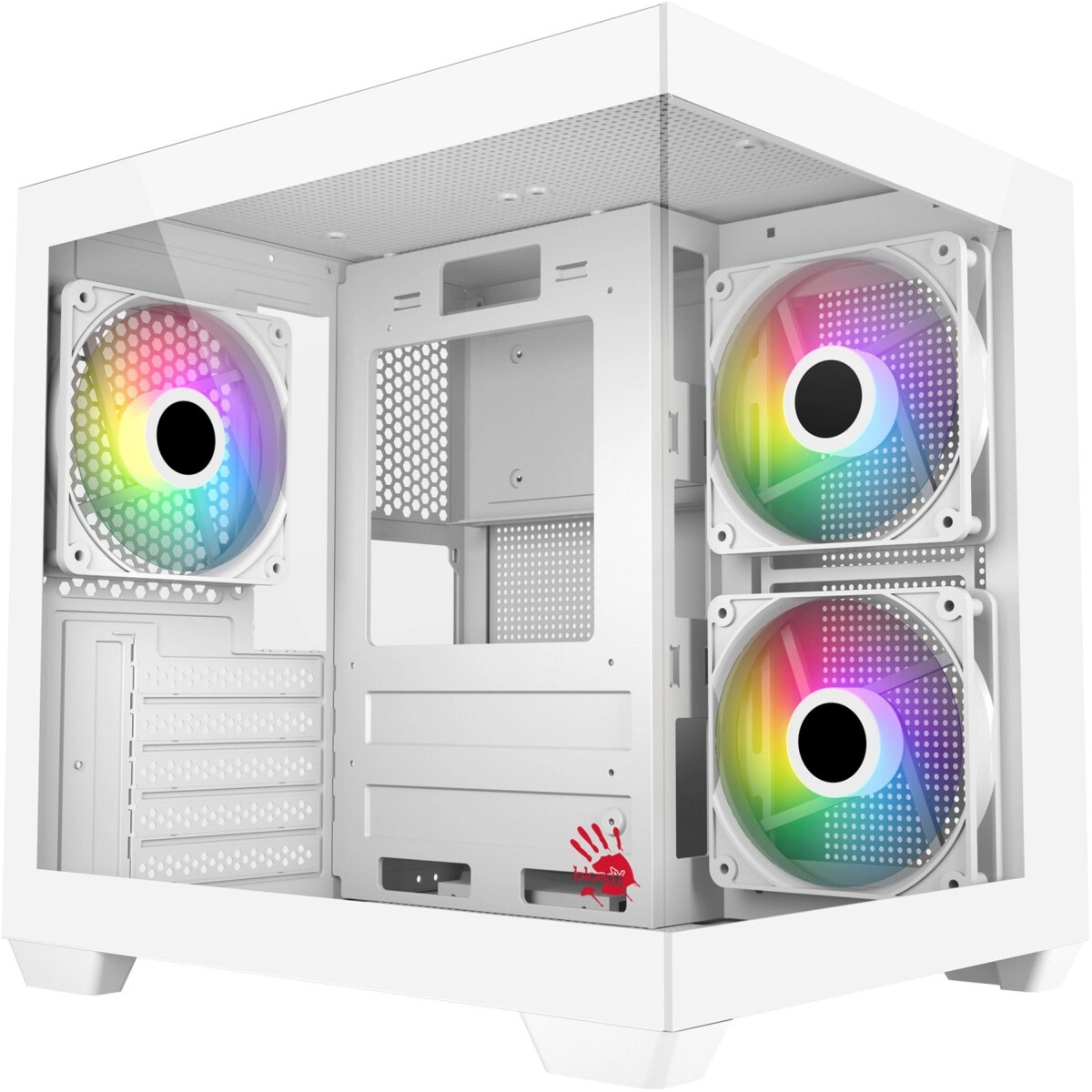 Корпус Formula Crystal Z1CM v2 белый без БП mATX 5x120mm 1xUSB3.0 audio bott PSU